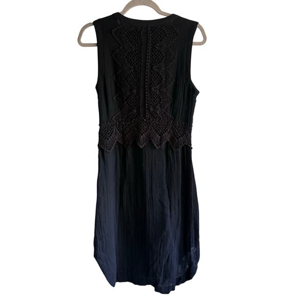 Gypsy 05 Global Village Black Cotton Boho V Neck Sleeveless Dress size Small - Picture 3 of 7